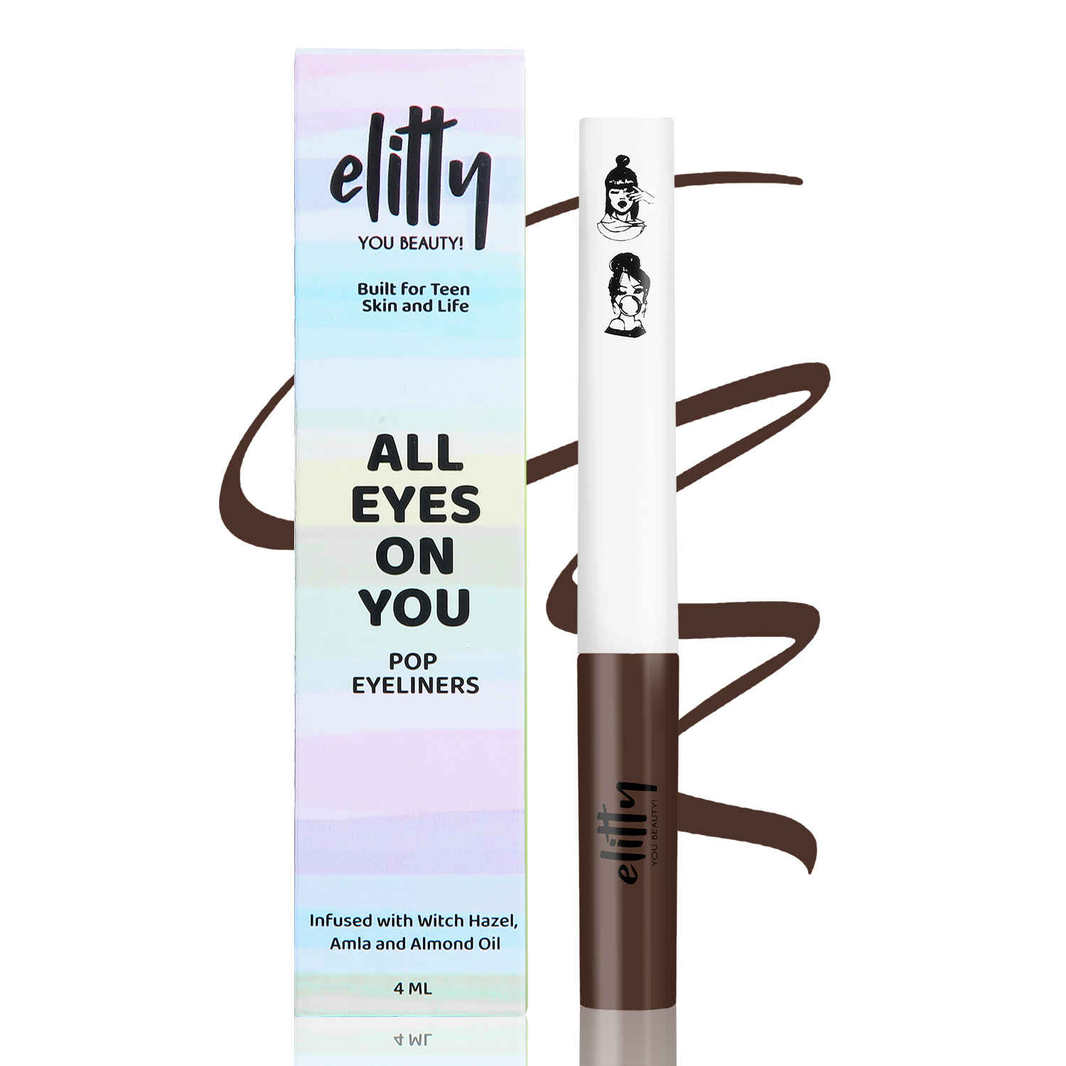 Buy Elitty Beauty Brown Matte Pop Coloured Eyeliner -Spill The Tea (4 ml) - Purplle