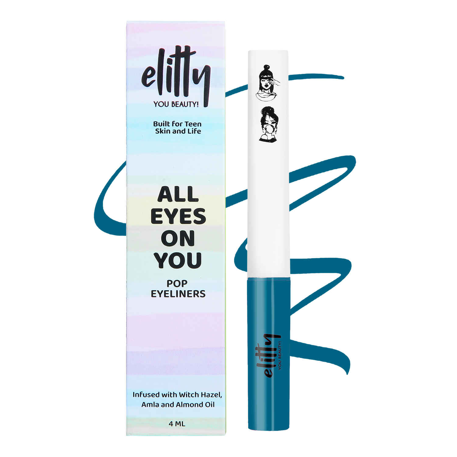 Buy Elitty Beauty Teal Matte Pop Coloured Eyeliner -Teal Appeal (4 ml) - Purplle