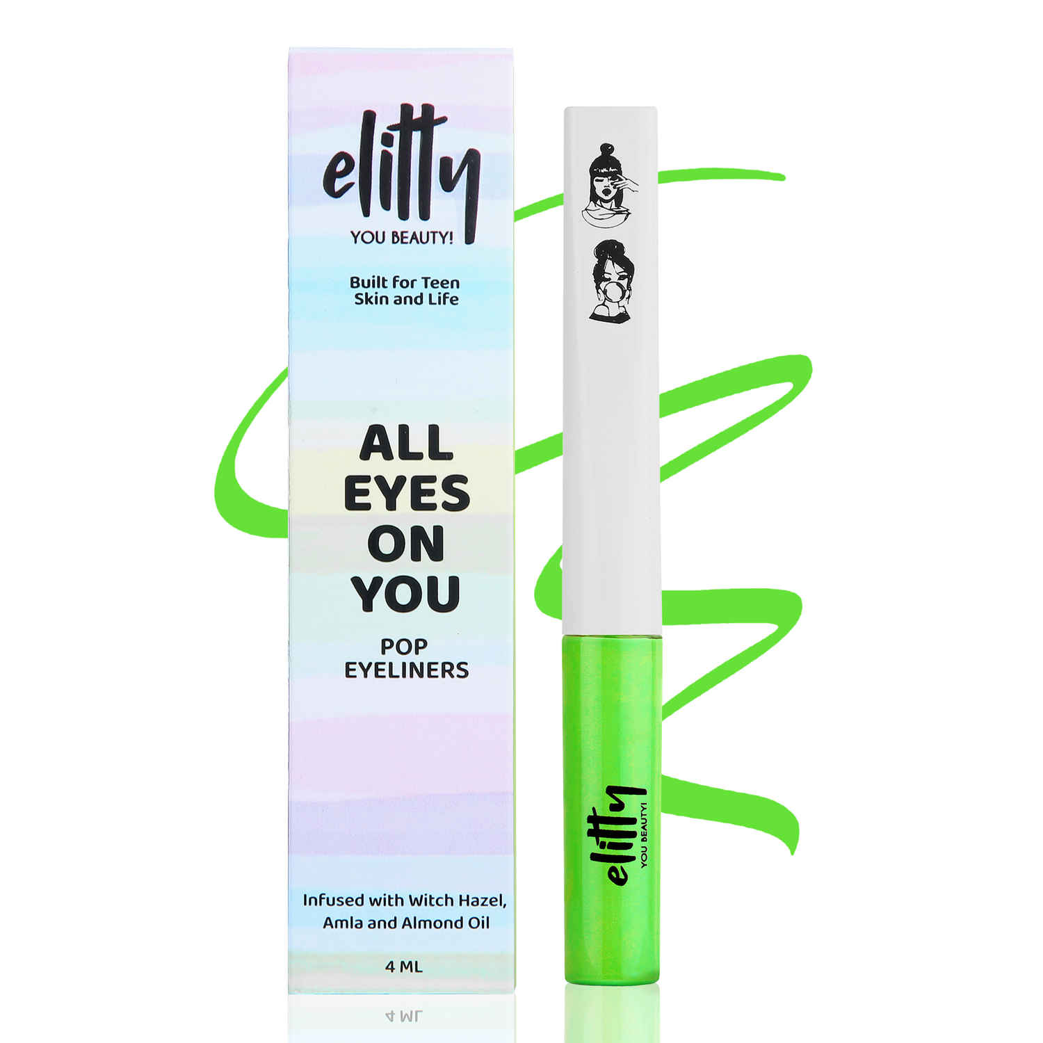 Buy Elitty Beauty Neon Green Matte Pop Coloured Eyeliner -Mean Money (4 ml) - Purplle