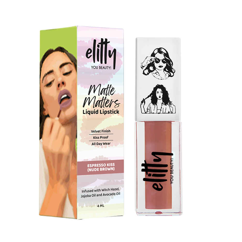 Buy Elitty Beauty Brown Liquid Matte Lipstick | Transferproof, Smudgeproof & Lightweight | Espresso Kiss - 4 ml - Purplle