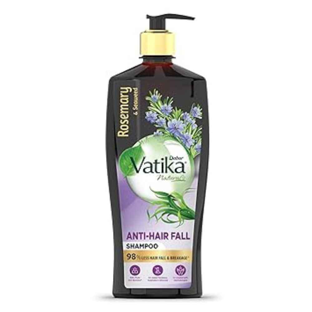 Buy Dabur Vatika Rosemary & Seaweed Anti-Hairfall Shampoo - 640 ml | Reduces Hair Fall | Stimulates Hair Growth And Thickness | Co-Created With Dermatologist | No Sulphates, Silicones & Parabens | Animal Test Free - Purplle