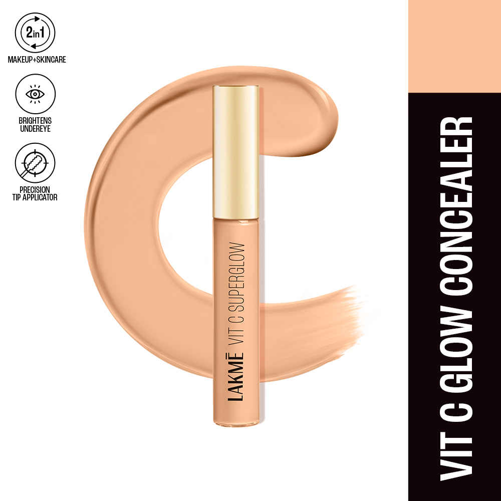 Buy Lakme Makeup+Skincare Vit C Superglow Concealer 10 Ivory 5.4 ml - Purplle
