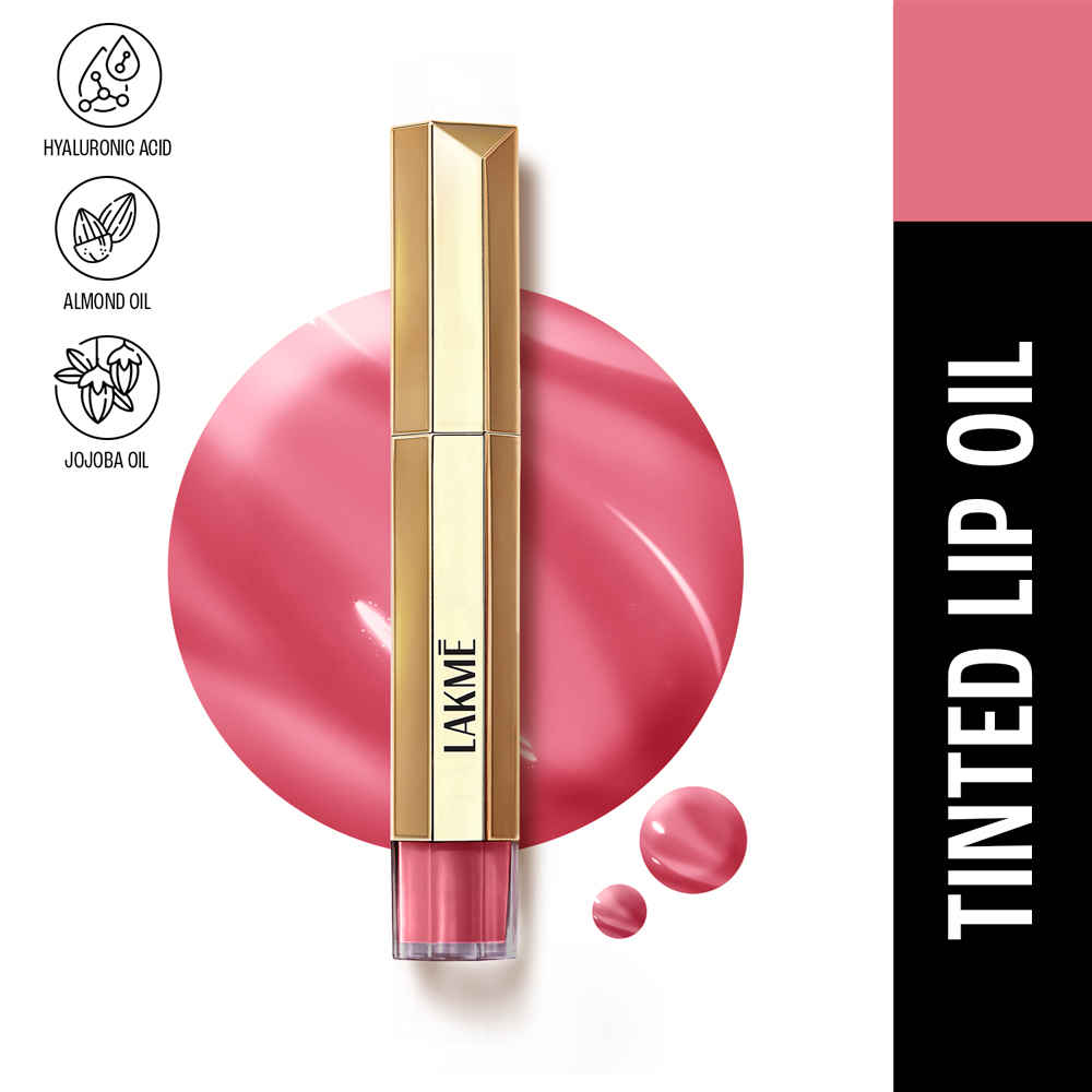 Buy Lakme 9to5 Overtime Shine Tinted Lip Oil With Vitamin E, Shea Butter and Hyaluronic Acid, For Hydrated and Glossy Lips - Frosted Pink - 5.3 ml - Purplle