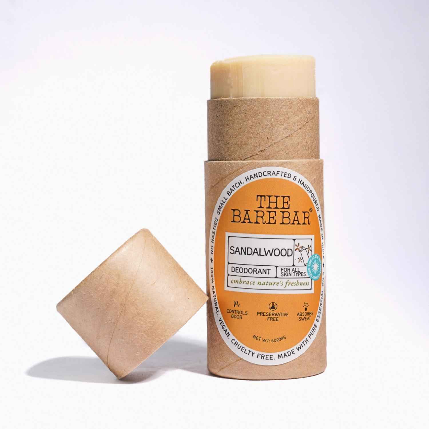Buy The Bare Bar Sandalwood Push-Up Deodorant – 60gm | Aluminium-Free | With Shea Butter, Arrowroot Powder & Vitamin E | Gentle Odour Protection for All Skin Types - Purplle