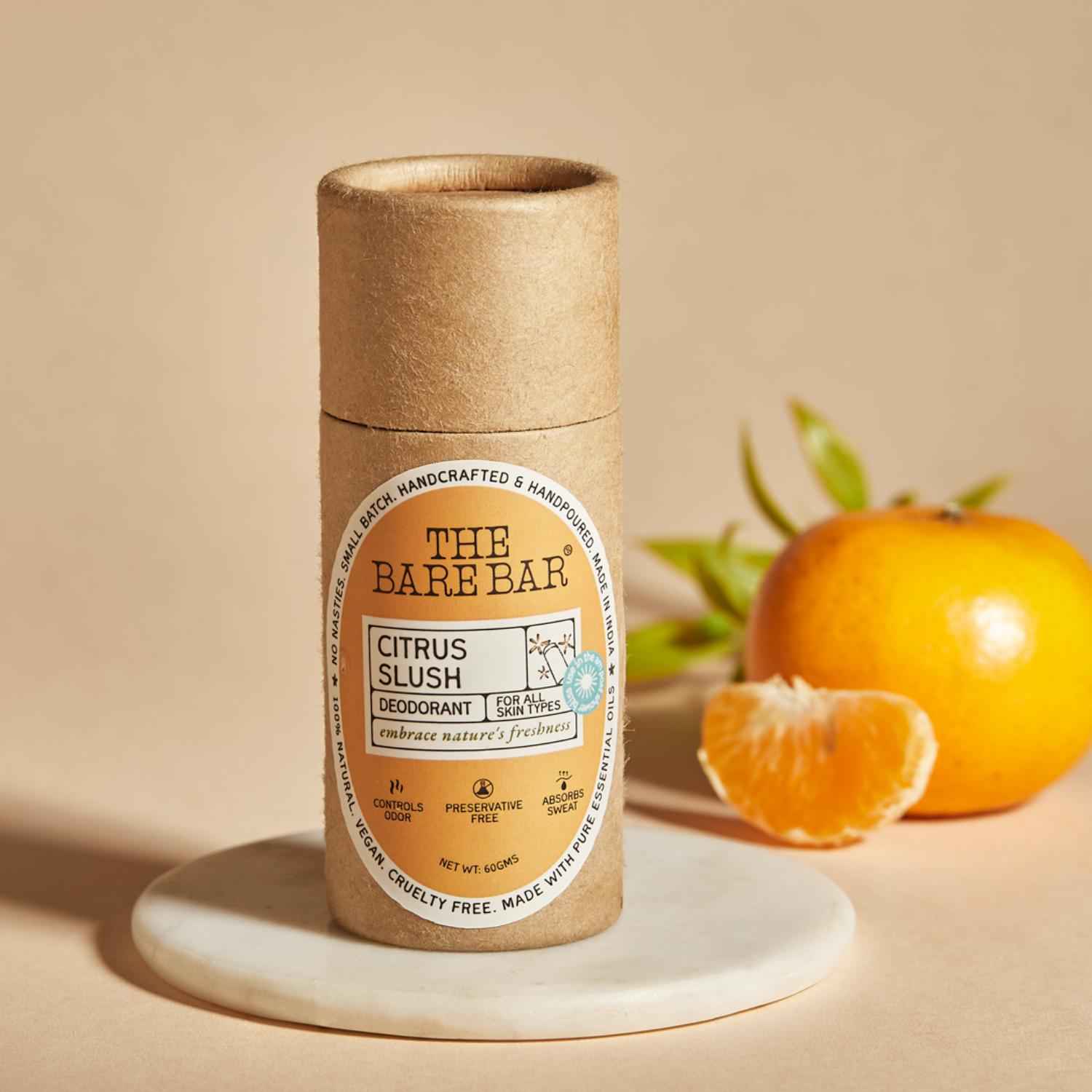 Buy The Bare Bar Citrus Slush Push-Up Deodorant – 60 gm | Aluminium-Free | With Shea Butter, Arrowroot Powder & Vitamin E | Refreshing Citrus Freshness for All Skin Types - Purplle
