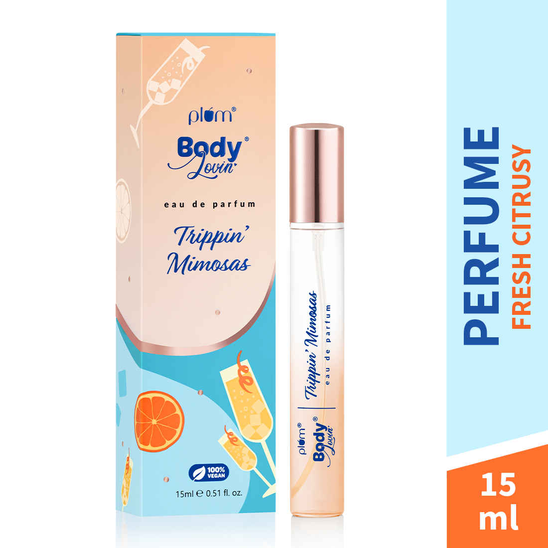 Buy Plum BodyLovin' Trippin' Mimosas Eau De Parfum| Long Lasting & Premium Citrusy Fragrance | Luxury Perfume For Women & Men | Grapefruit, Berries & Vanilla Notes | Travel-Friendly | High On Fun (15 ml) - Purplle