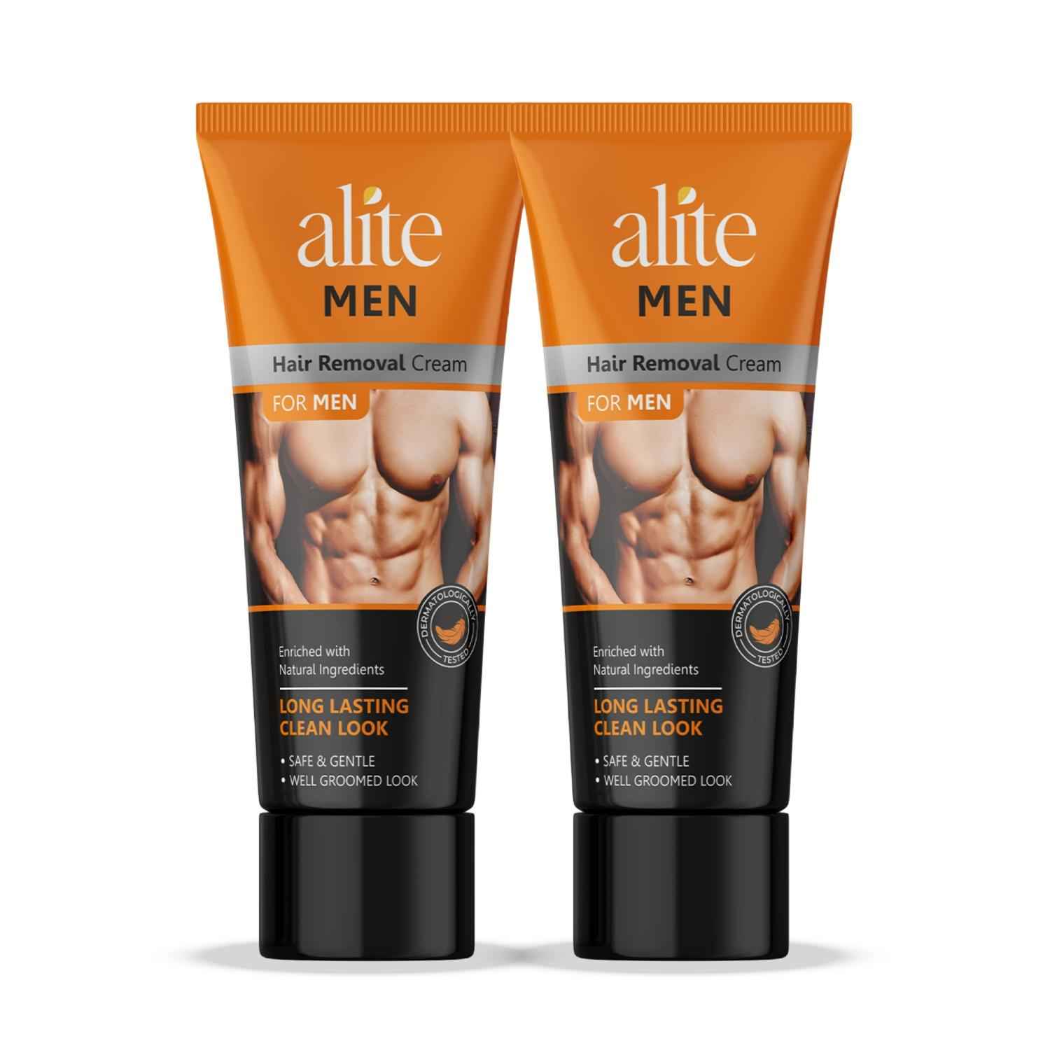 Buy Alite Hair Removal Cream for Men | Instant & Painless Hair Removal | Moisturizes & De-Tans| Softens Skin & Works Quickly Pack of 2 (Each 60 gm) - Purplle