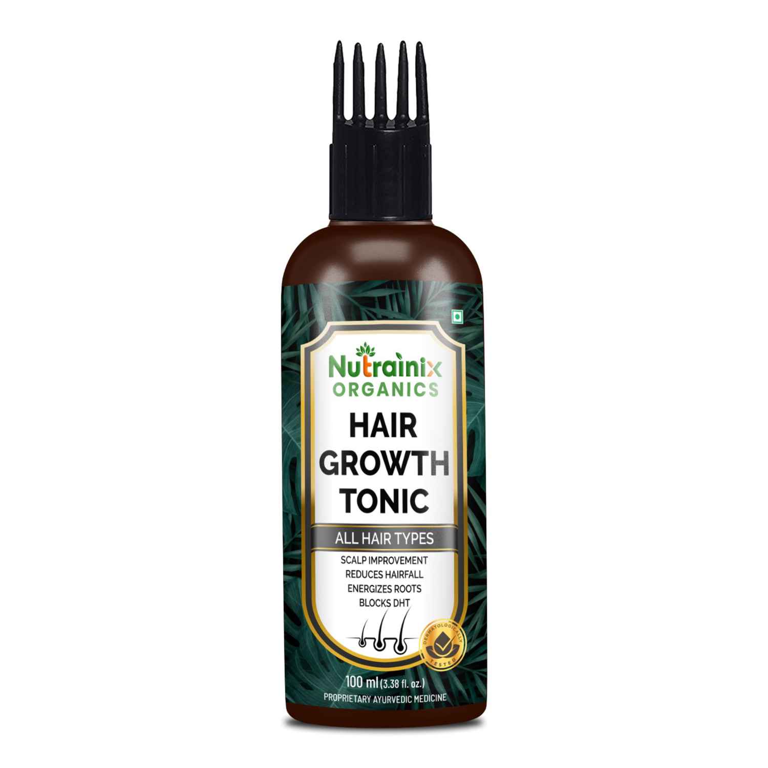 Buy Nutrainix Organics Ayurvedic Hair Revival Tonic, Scalp Elixir for Thicker, Stronger Hair – Comb Applicator Included - 100 ml - Purplle