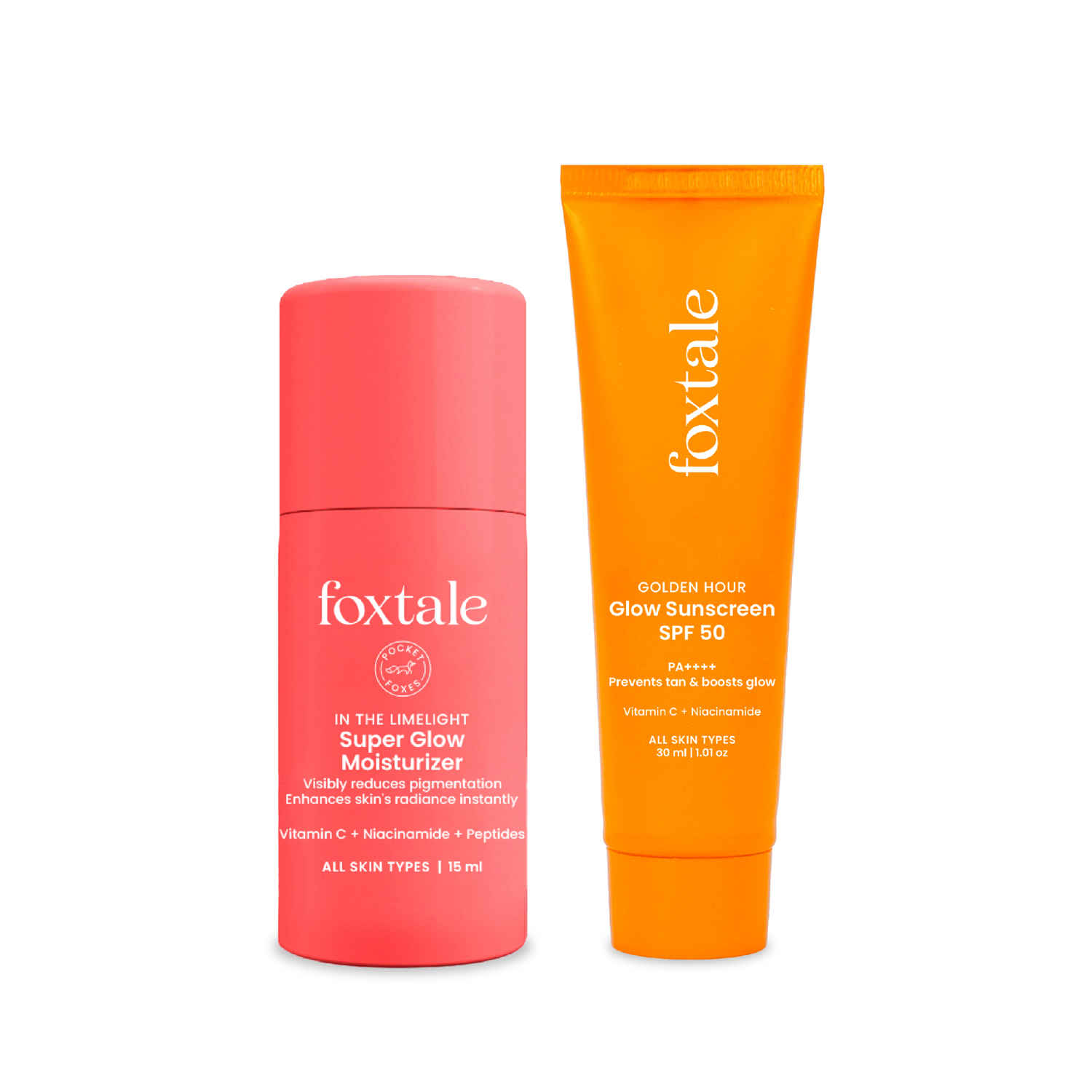 Buy FoxTale Unstoppable Glow Duo - SPF 50 Glow Sunscreen (30 ml) + Super Glow Moisturizer (15 ml) - Purplle