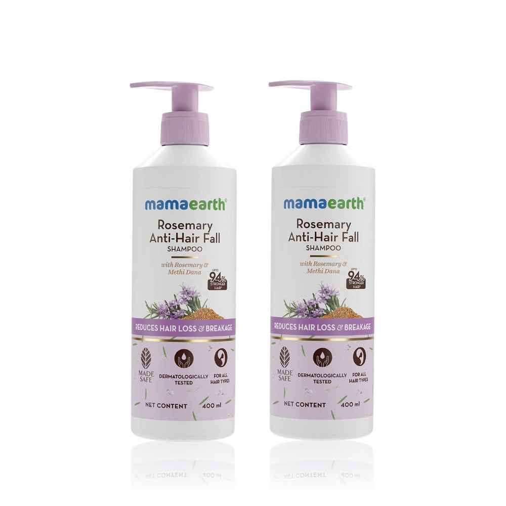 Buy Mamaearth Rosemary Anti-Hair Fall Shampoo with Rosemary & Methi Dana for Reducing Hair Loss & Breakage- 400 ml (Pack of 2) - Purplle