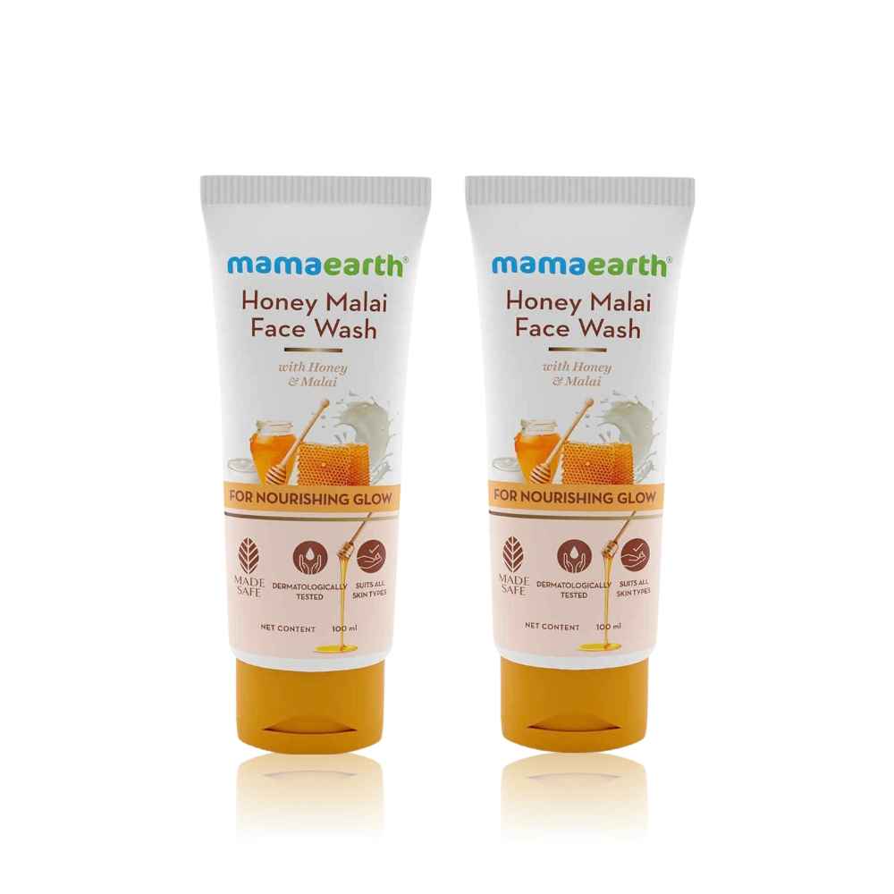 Buy Mamaearth Honey Malai Face Wash with Honey & Malai For Nourishing Glow - 100 ml (Pack of 2) - Purplle