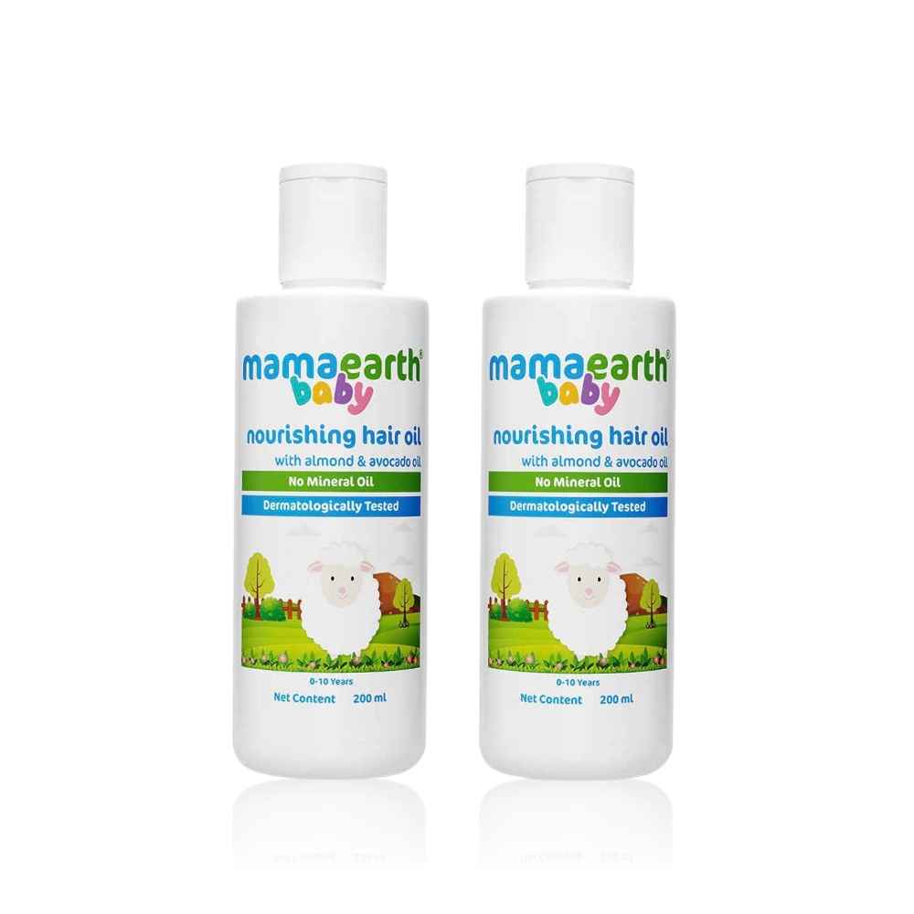 Buy Mamaearth Nourishing Baby Hair Oil with Almond & Avocado Oil (200 ml) (Pack of 2) - Purplle