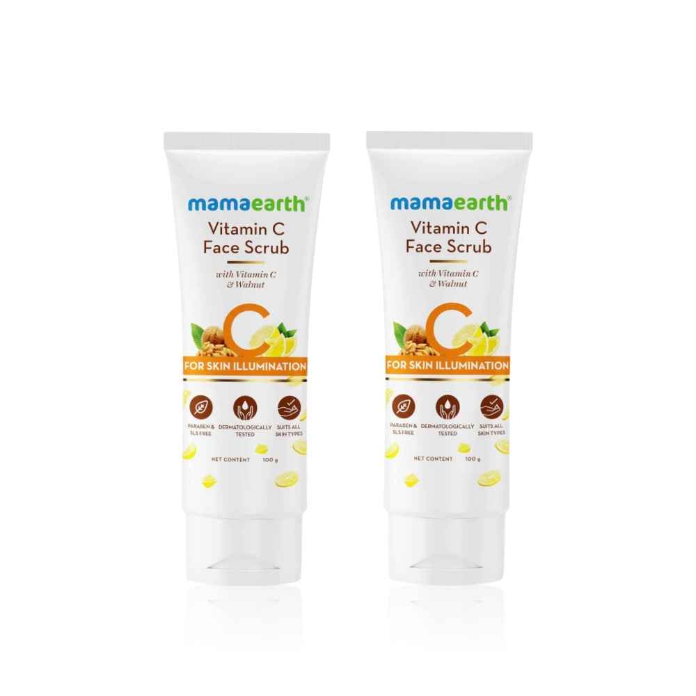 Buy Mamaearth Vitamin C Face Scrub for Glowing Skin With Vitamin C and Walnut For Skin Illumination 100 gm (Pack of 2) - Purplle