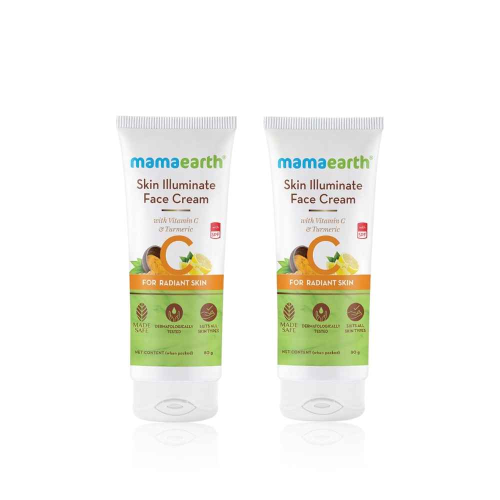 Buy Mamaearth Skin Illuminate Face Cream for skin brightening with Vitamin C and Turmeric for Radiant Skin – 80 gm (Pack of 2) - Purplle