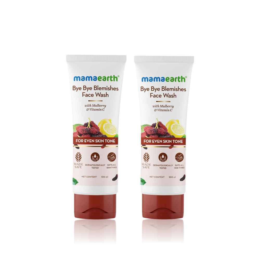 Buy Mamaearth Bye Bye Blemishes Face Wash with Mulberry and Vitamin C for Even Skin Tone - 100 ml (Pack of 2) - Purplle