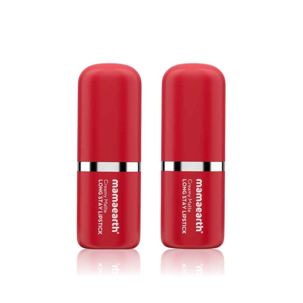 Buy Mamaearth Creamy Matte Long Stay Lipstick with Murumuru Butter and Vitamin E for 8-Hour Long Stay |Ruby Crush - 4.2 gm (Pack of 2) - Purplle