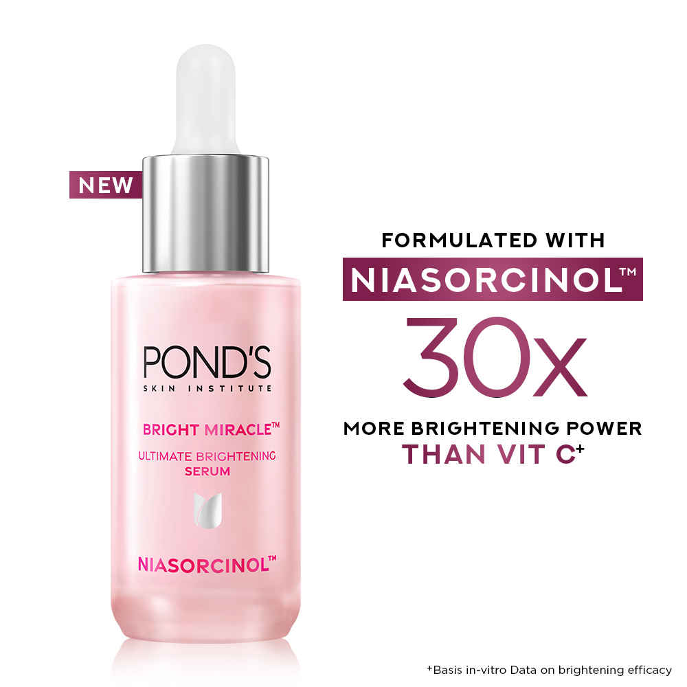 Buy Pond’s Bright Miracle Ultimate Brightening Serum with Niasorcinol, 30X better than Vit C, 15 ml - Purplle