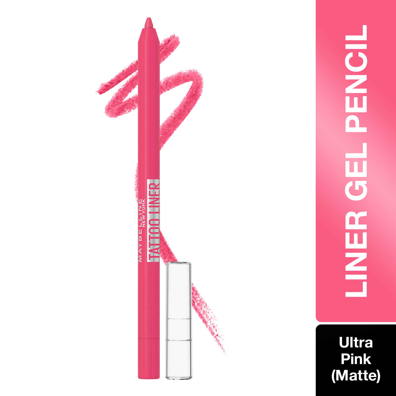 Buy Maybelline New York Tattoo Liner Gel Pencil, Sharpenable Eyeliner, Waterproof Eyeliner, 36H Wear, Ultra Pink, Matte Finish, 1.2 gm - Purplle