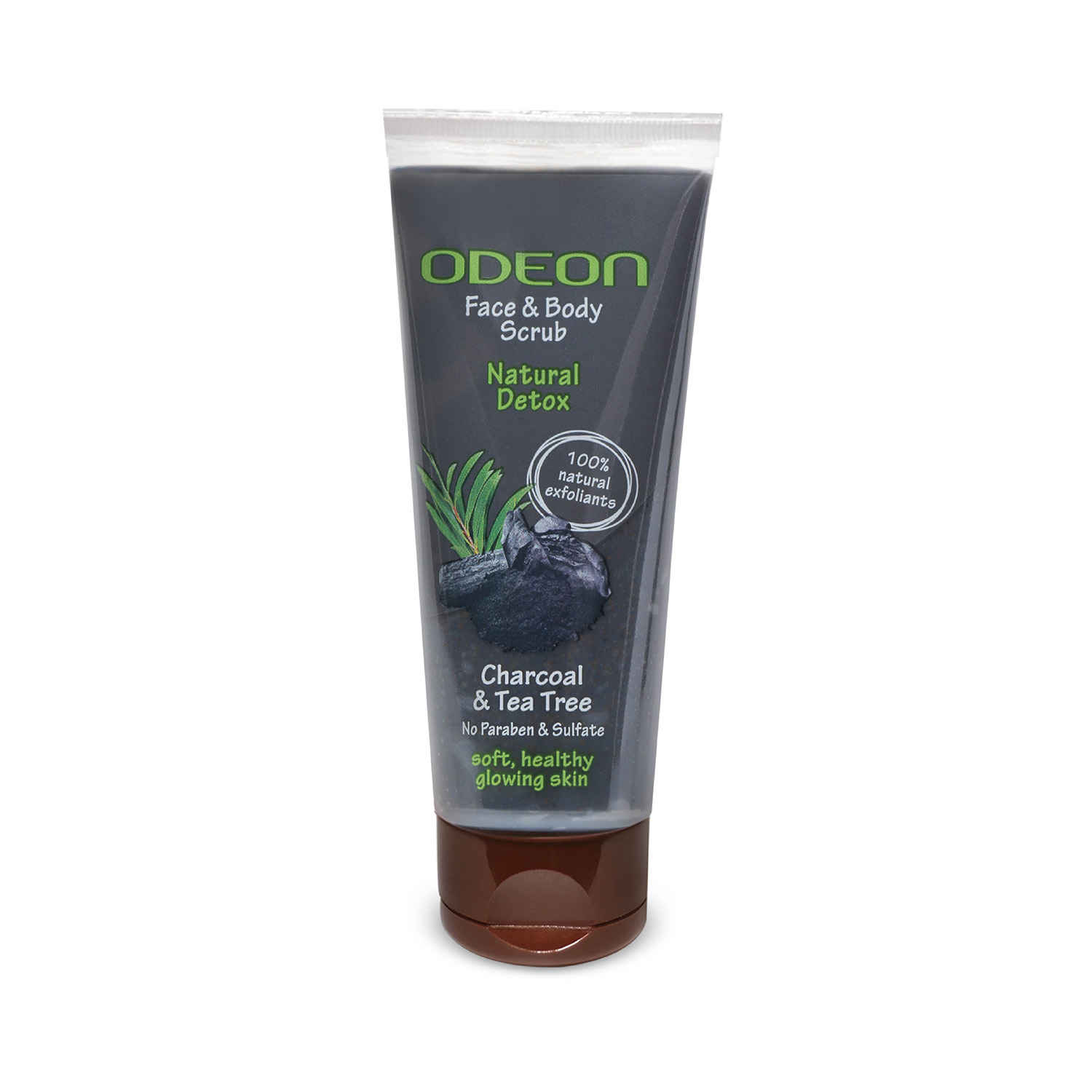 Buy Odeon Detoxing Charcoal & Tea Tree Face and Body Scrub I Gentle Exfoliating Scrub for Acne Prone Skin I Helps control Excess Oil - 100 ml - Purplle