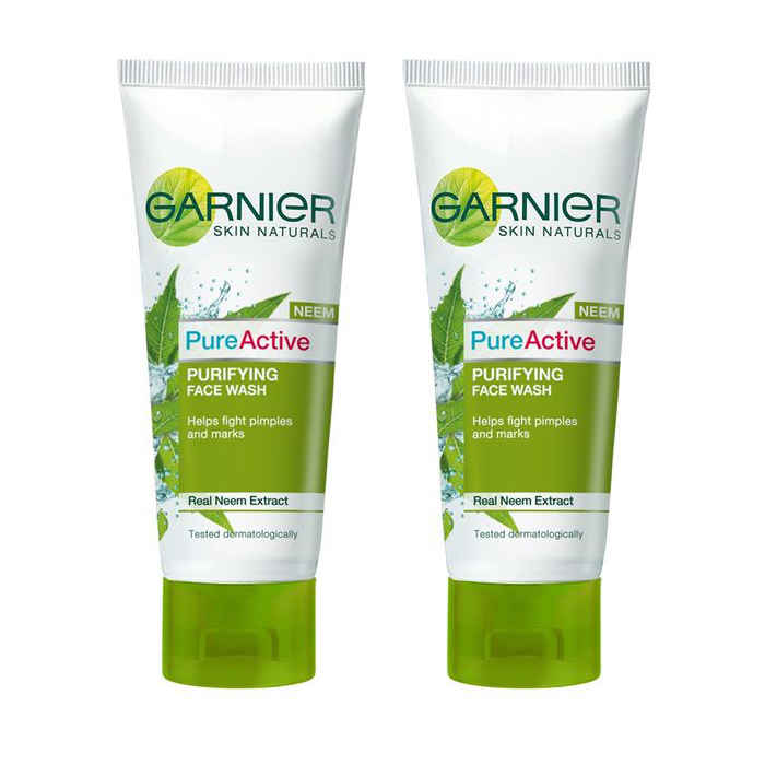 Buy Garnier Skin Naturals Pure Active Neem Face Wash (100 g) Pack of 2 - Purplle