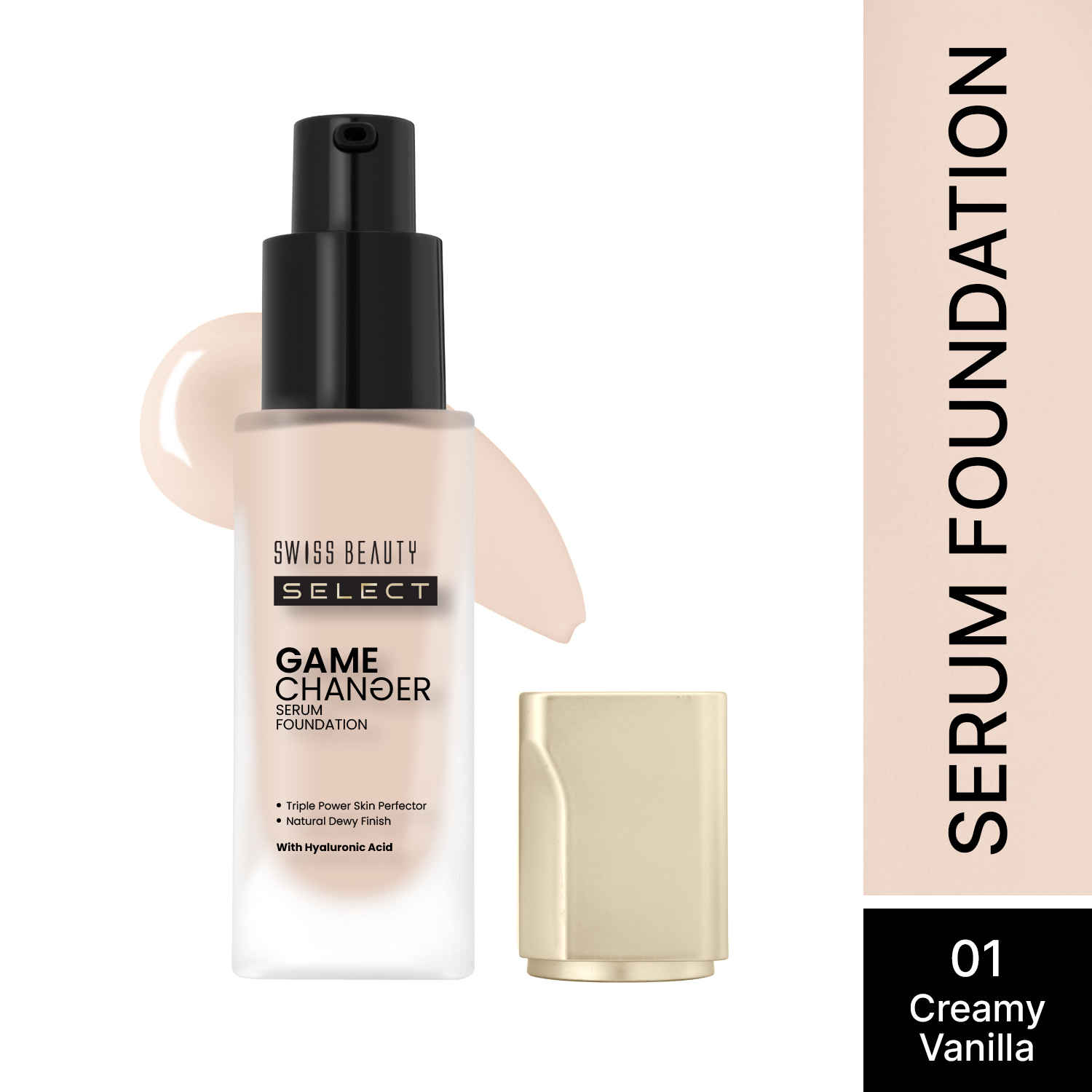 Buy Swiss Beauty Select Game Changer Serum Lightweight Foundation | With Natural and Dewy finish |1 Creamy Vanilla 35 gm - Purplle