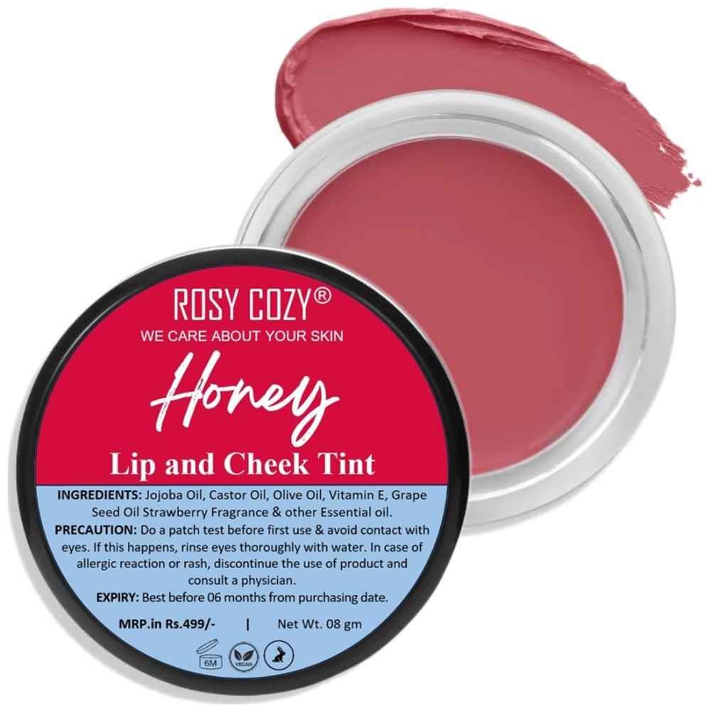 Buy Rosy Cozy Lip And Cheek Tint In Cream (Honey) For Women And Girls | 100% Organic With Pure & Natural Ingredients | Waterproof Long Lasting Lip & Cheek Tint Cream Lip Tint Cream Lip Moisturizer Cheek Moisturizer Lip Face Tint Lip Stain 8 gm - Purplle