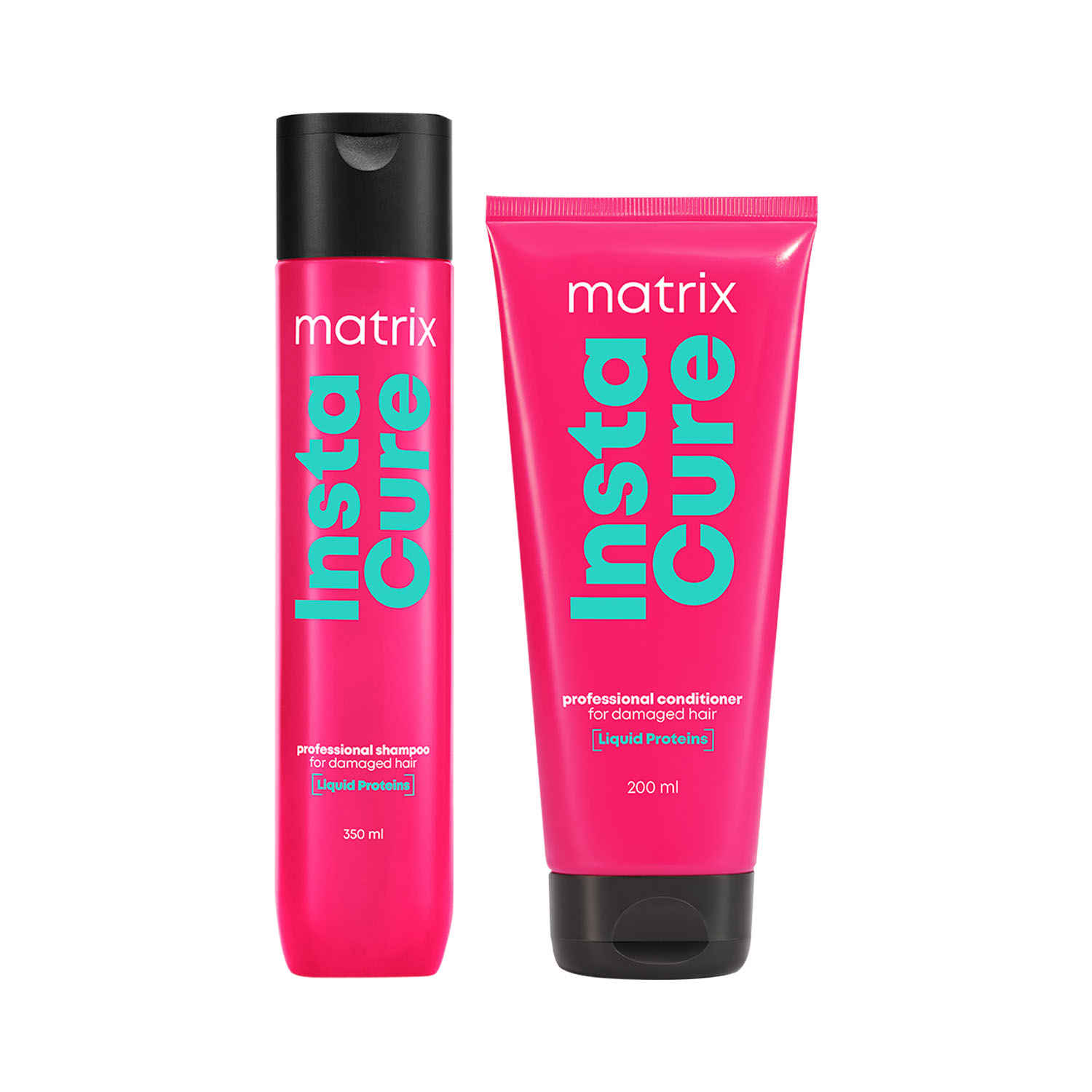 Buy Matrix Insta Cure Professional Liquid Protein Shampoo + Conditioner for Damaged Hair| Ditch Damage from the 1st Use*| Reduced Split Ends, Breakage, Knotting, (350ml + 200ml) Combo of 2 - Purplle