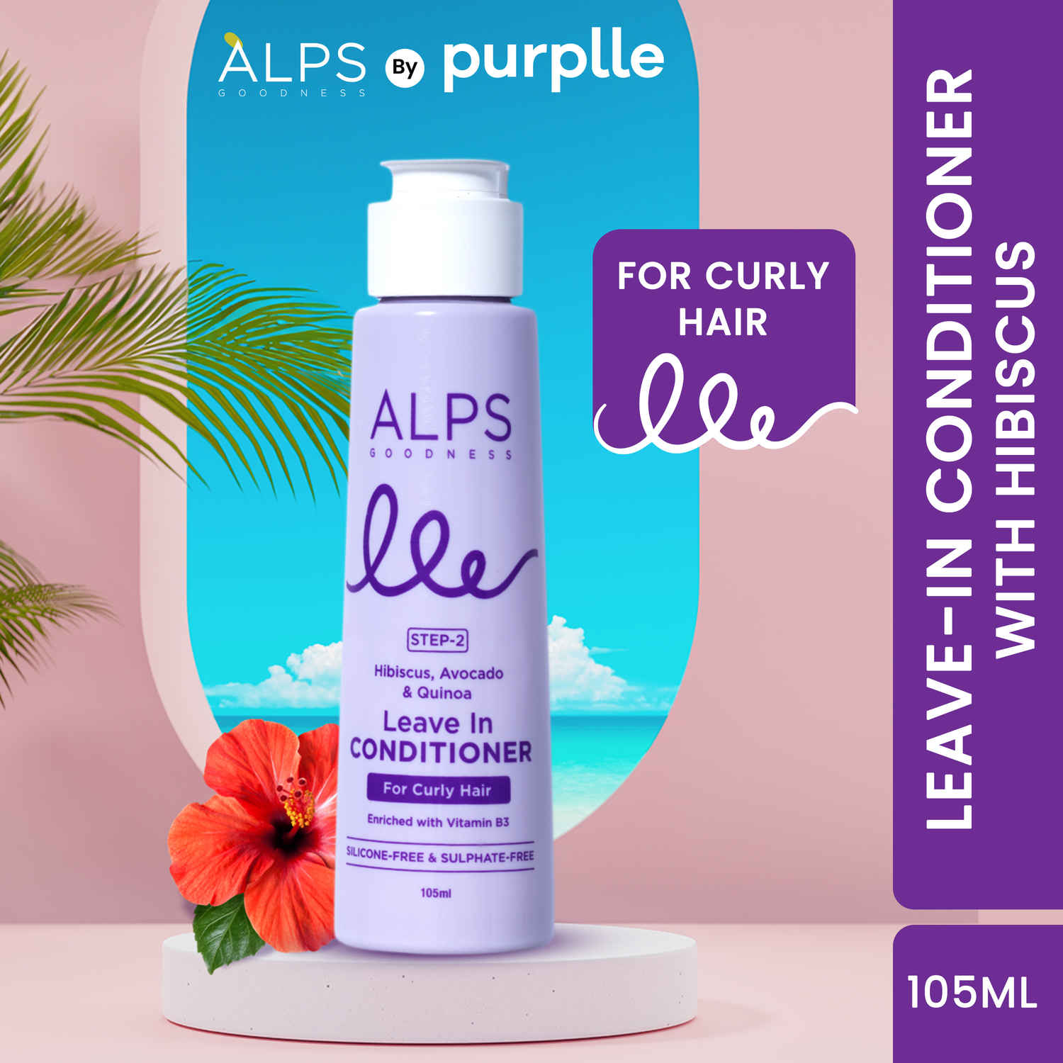 Buy Alps Goodness Hibiscus,Avocado & Quinoa Leave in Conditioner for Curly Hair Enriched with Vitamin B3 (105 ml) I Curl Care I Moisture Retention I Defined Curls - Purplle