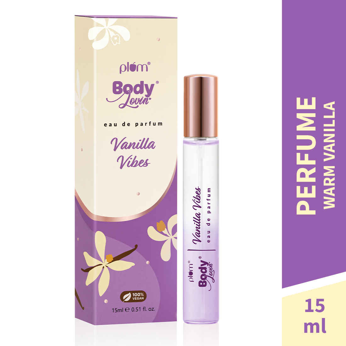 Buy Plum BodyLovin' Vanilla Vibes Perfume | Long Lasting & Premium Warm Vanilla Fragrance | Luxury Perfume For Women | Sweet, Warm & Irresistible Notes of Vanilla | Travel-Friendly | High On Fun (15 ml) - Purplle