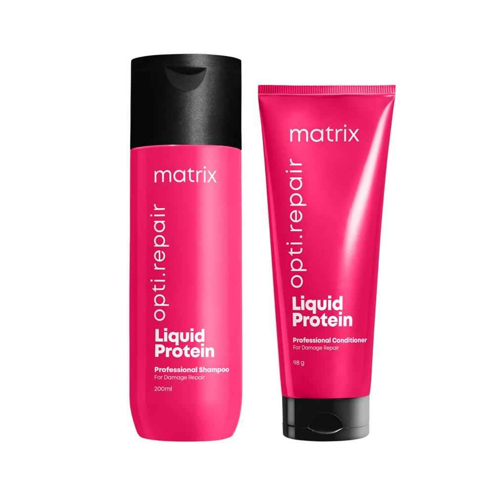 Buy Matrix Opti.Repair Professional Liquid Protein Shampoo + Conditioner combo for Damaged Hair Repairs Damage from 1st Use Reduced Split Ends Combo of 2 - Purplle
