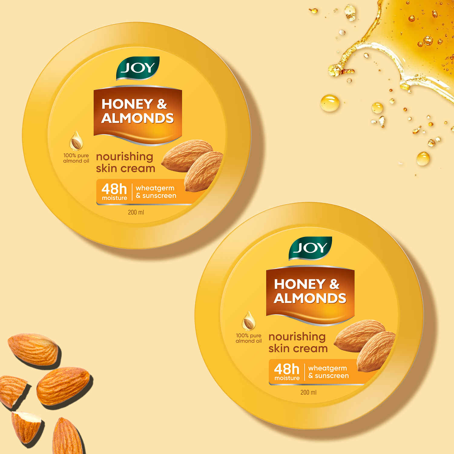 Buy Joy Honey & Almonds Deep Nourishing Moisturizer for Face, Hands & Body (200 ml x 2) |Skin Cold Cream with Natural Sunscreen For Glowing Skin | Protects for Dryness & Retains Natural Moisture Balance Pack of 2 - Purplle