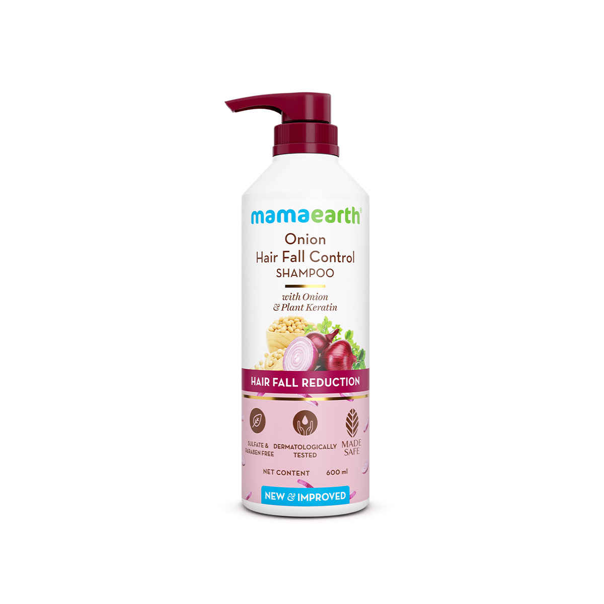 Buy Mamaearth Onion Shampoo for Hair Growth & Hair Fall Control with Onion & Plant Keratin (600 ml) - Purplle