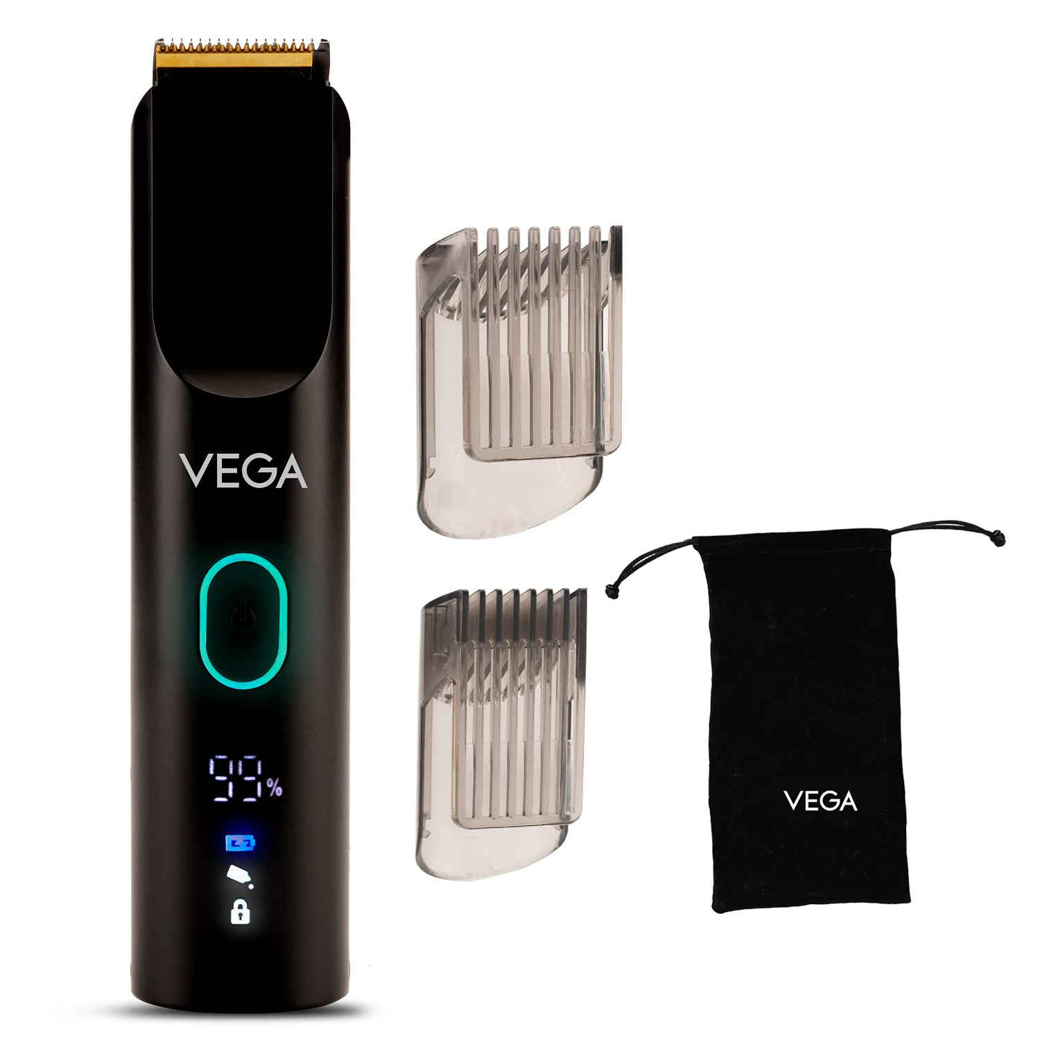Buy Vega SmartOne S1 Beard Trimmer for Men with AI SmartTrim Technology Titanium Blade, Digital Display, 120 mins Runtime, IPX7 Waterproof & 40 Length Settings, 3 Unique Speed Mode Black (VHTH-30) | Gift for men 1 pc - Purplle