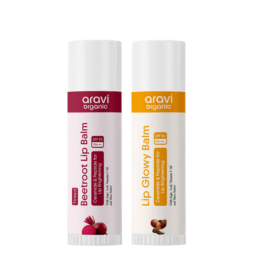 Buy Aravi Organic Tinted & Non-Tinted Lip Balm Combo | Natural Lip Care Duo for Hydrated, Soft & Nourished Lips | With Beetroot & Shea Butter | Suitable for All Skin Type (Pack Of 2) - Purplle