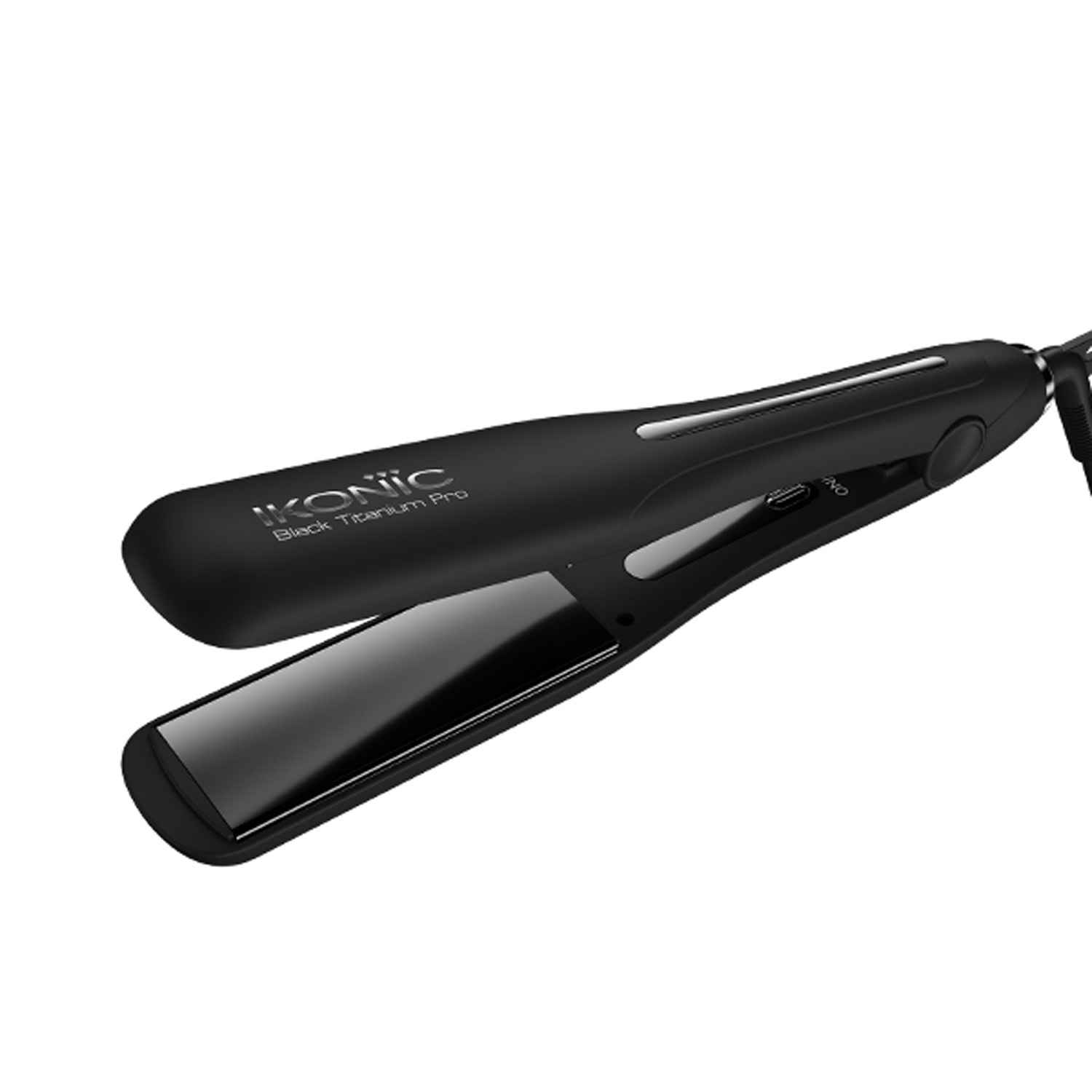 Buy IKONIC PROFESSIONAL Black Titanium Pro Hair Straightner With 1.5 Inch Floating Titanium Plate And Digital Temperature Monitor 1 pc - Purplle