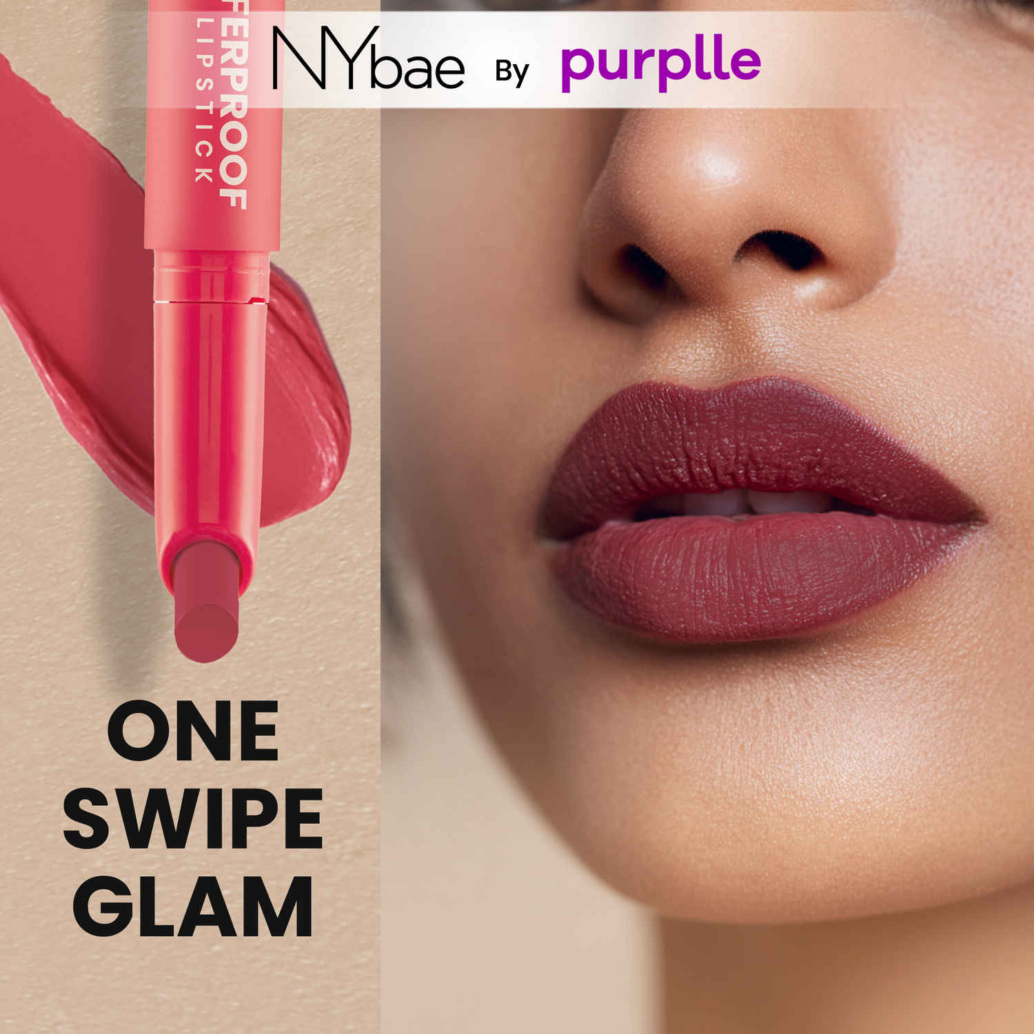 Buy NY Bae Transfer-proof Matte Crayon Lipstick – Darling 02 - 2 gm Creamy & Moisturizing | Vitamin E | Feather Light Texture | 12 shades for all Indian skin tones | Smudge Proof | Retractable, Easy to Use | Smooth Application | 8 hrs+ Long Lasting - Purplle