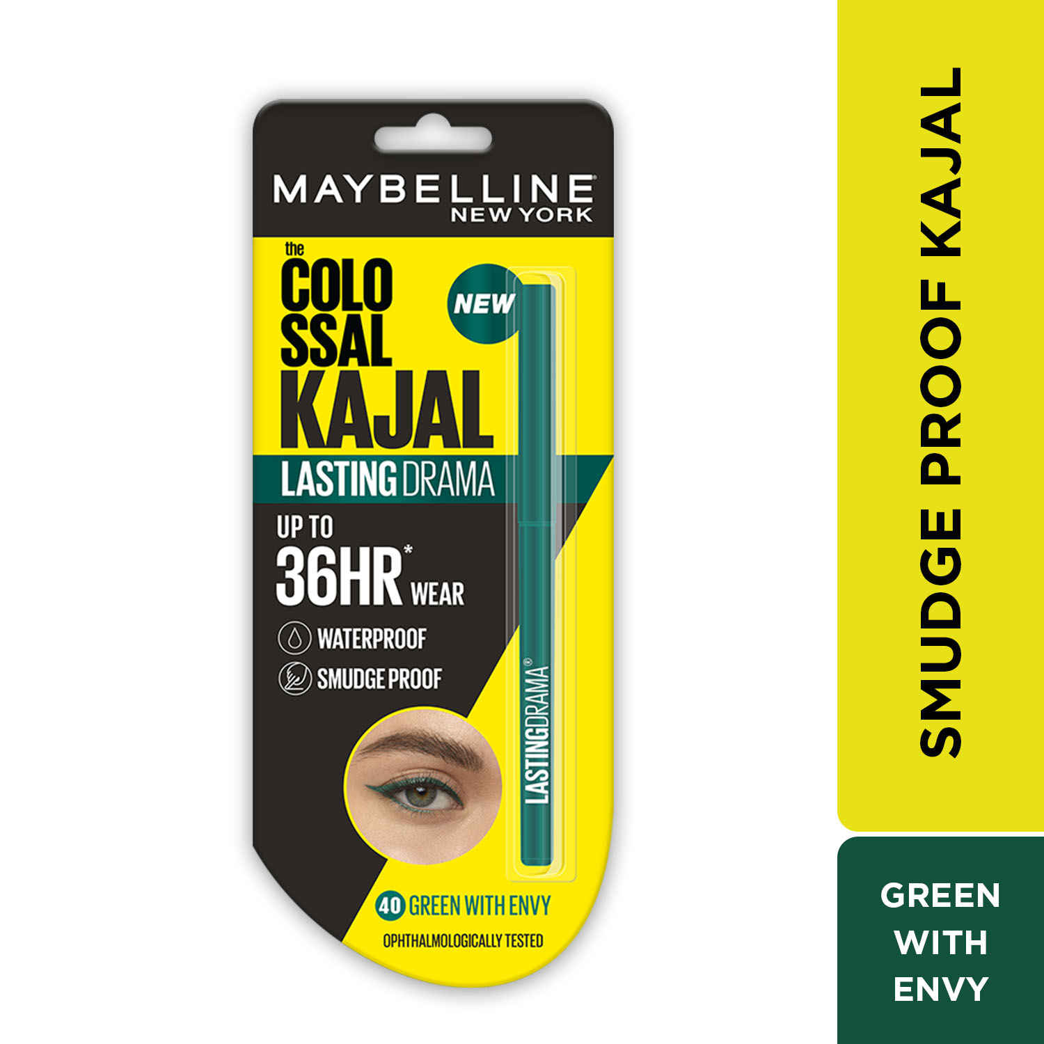 Buy Maybelline New York Colossal Lasting drama Kajal - 36H Wear, Waterproof, Smudge proof Kajal - 40 Green With Envy, 0.31 gm - Purplle