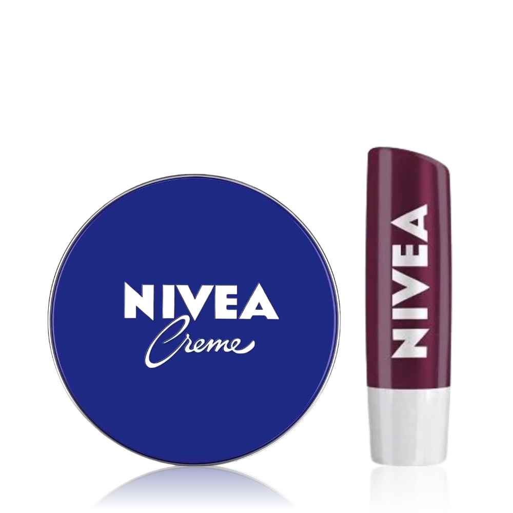Buy Nivea Lip & Body Care Duo( Black Berry Shine Caring Lip Balm (4.8 gm)+Nivea Creme (60 ml)) combo of 2 - Purplle