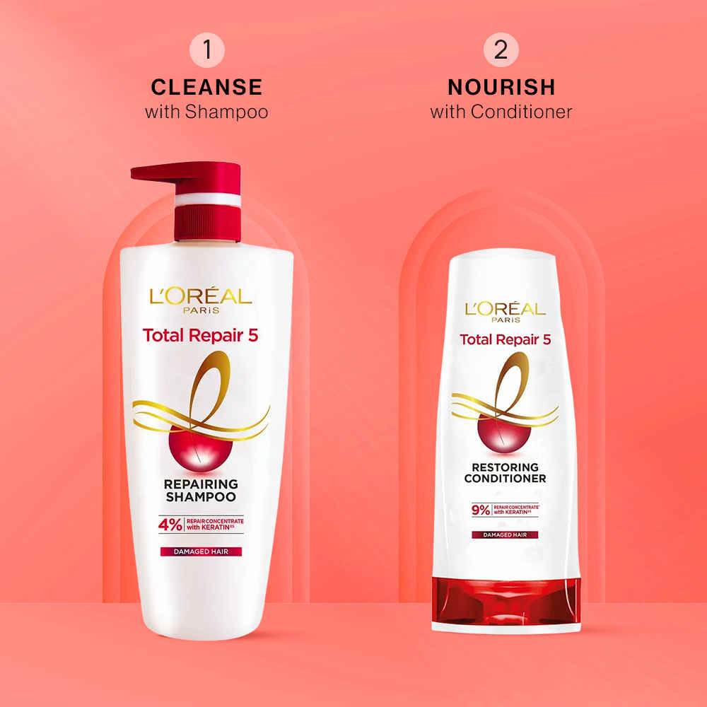 Buy L'Oreal Paris Total Revitalization Hair Care kit (Total Repair 5 Shampoo (1000 ml) & Total Repair 5 Restoring Conditioner (180 ml))Combo of 2 - Purplle