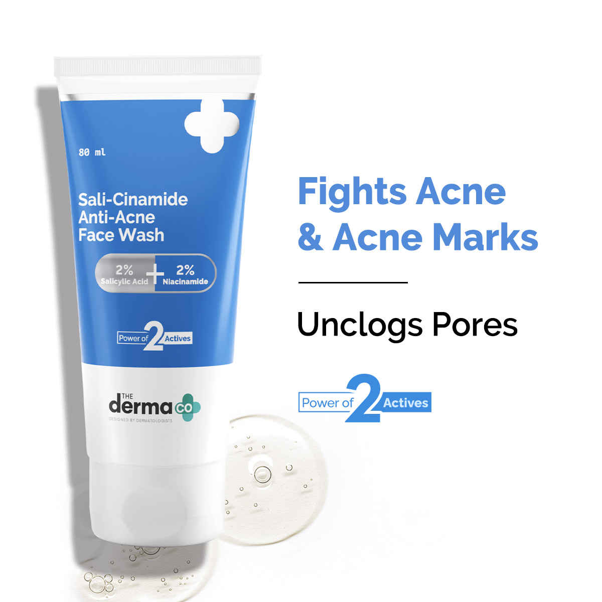 Buy The Derma Co. Sali-Cinamide Anti-Acne Face Wash with 2% Salicylic Acid & 2% Niacinamide For Acne & Acne Marks - 80 ml - Purplle