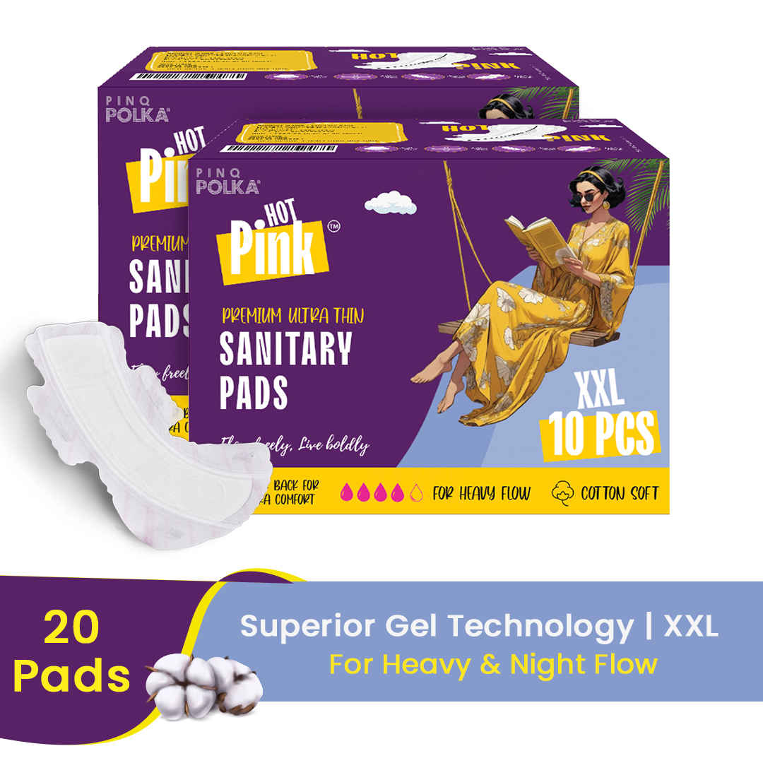 Buy PINQ POLKA Hot pink Sanitary Pad Box (XXL) (Pack Of 20) - Purplle