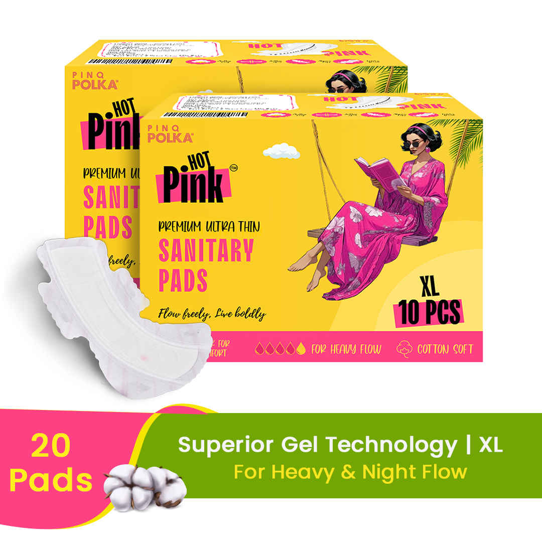 Buy PINQ POLKA Hot pink Sanitary Pad Box (XL) (Pack Of 20) - Purplle