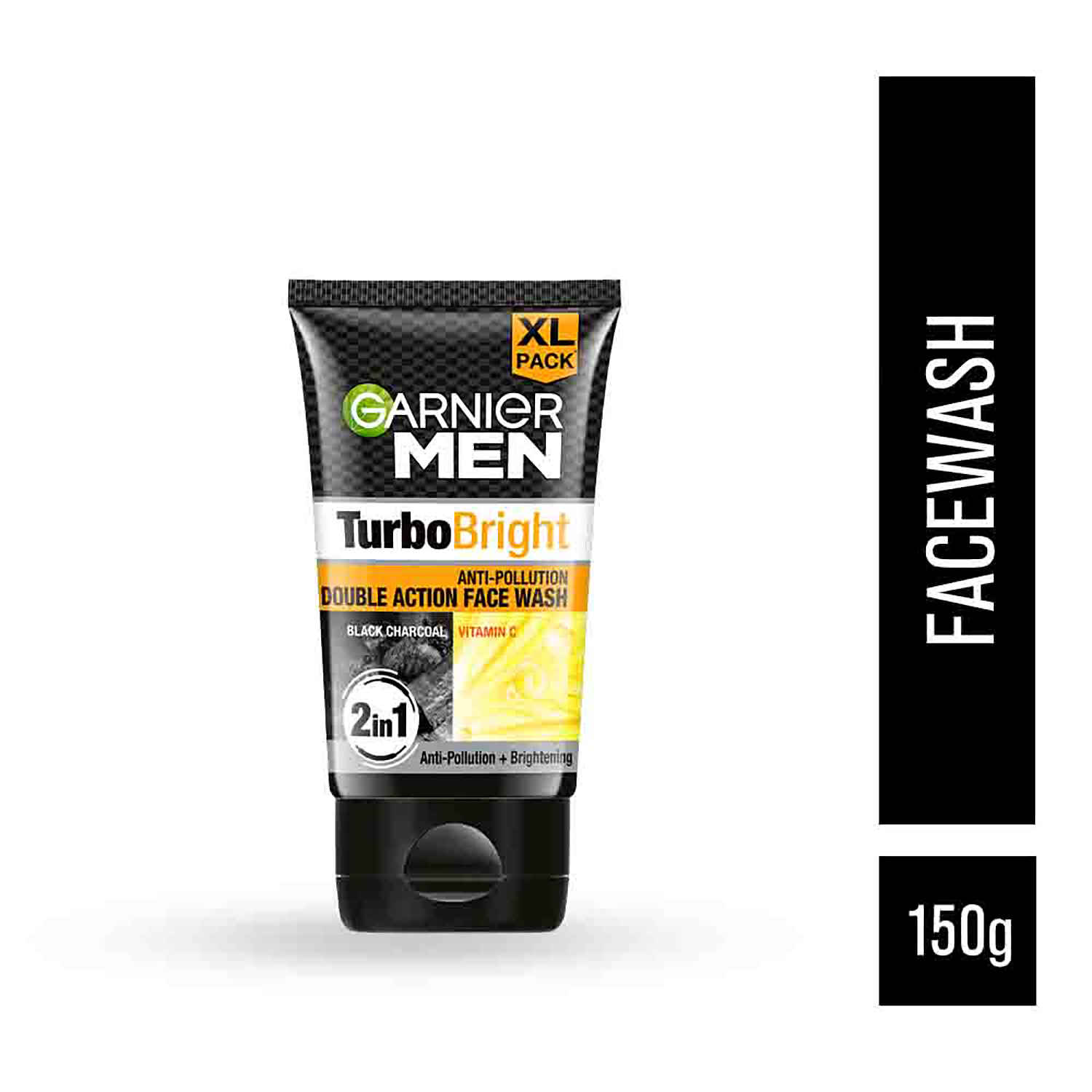 Buy Garnier Men Turbo Bright Double Action Face Wash Deep Cleansing Anti Pollution Face Wash 150 gm - Purplle