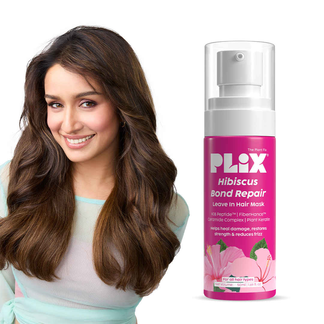 Buy PLIX Hibiscus Bond Repair Leave-In Hair Mask | K18 Peptide™ & FiberHance™ | Repairs Damage, Reduces Frizz & Strengthens Hair | Vegan & Sulfate-Free | 50 gm - Purplle
