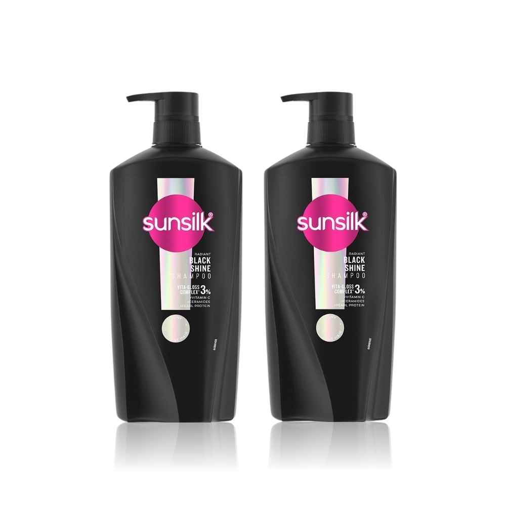 Buy Sunsilk Radiant Black Shine Shampoo (650 ml ) pack of 2 - Purplle