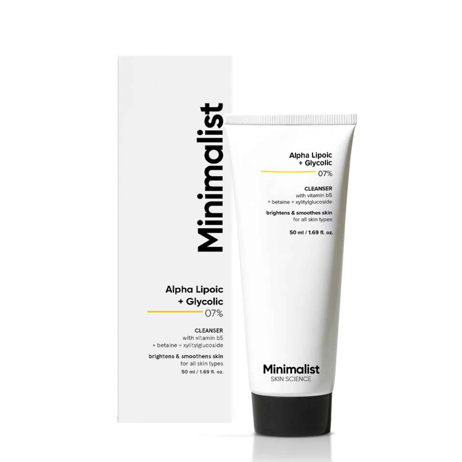 Buy Minimalist Alpha Lipoic + Glycolic 7% Cleanser 50 ml - Purplle