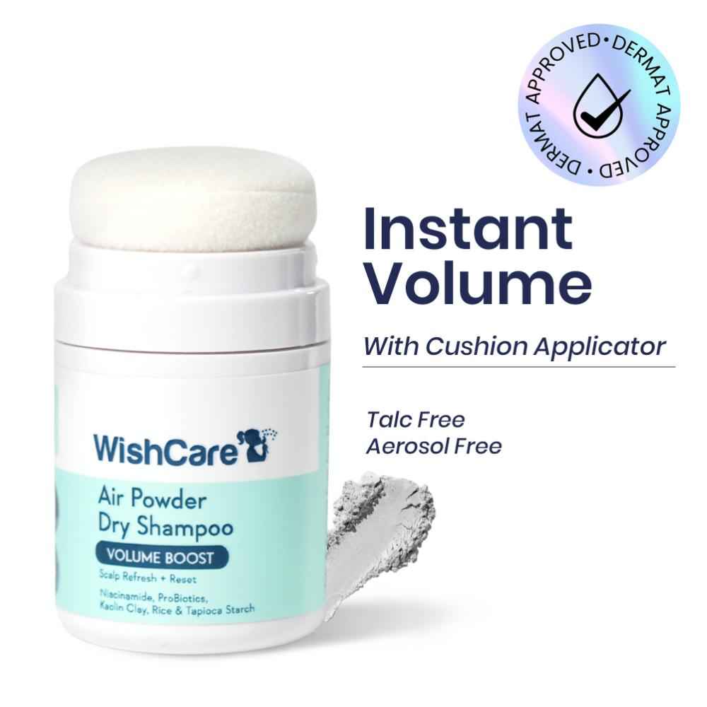 Buy WishCare Air Powder Dry Shampoo for Oily Hair & Scalp - No White Cast & Aerosol - Volume Boost (10 gm) - Purplle