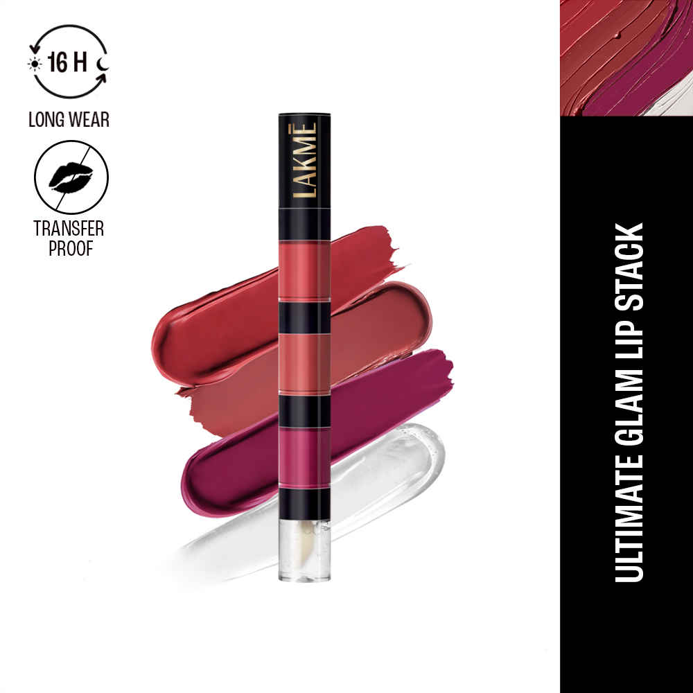 Buy Lakme Ultimate Glam 4 in 1 lip stack, Pink Vibe Only 4 ml - Purplle