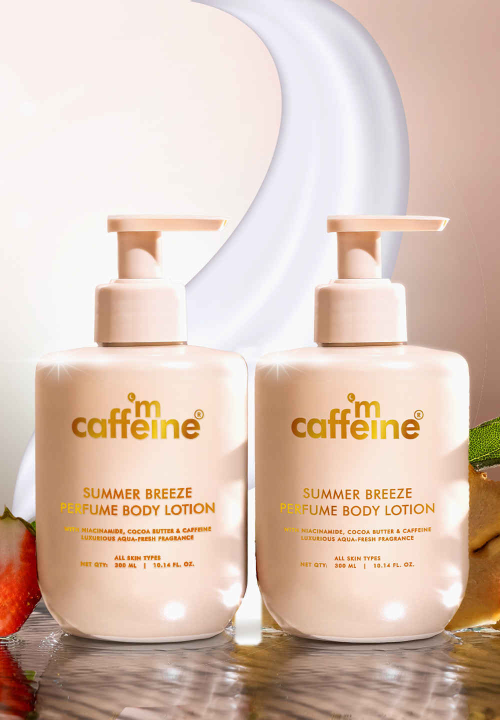 Buy mCaffeine Summer Breeze Perfume Body Lotion 300 ml *2, Pack of 2 - Purplle