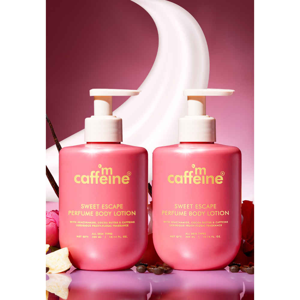 Buy mCaffeine Sweet Escape Perfume Body Lotion with Niacinamide & Cocoa Butter| Fruity-Floral Fragrance (300 ml *2) Pack of 2 - Purplle